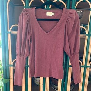 Nation LTD Mauve V-Neck Blouse